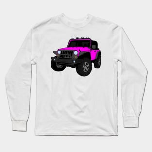 Pink Jeep Wrangler Illustration Long Sleeve T-Shirt